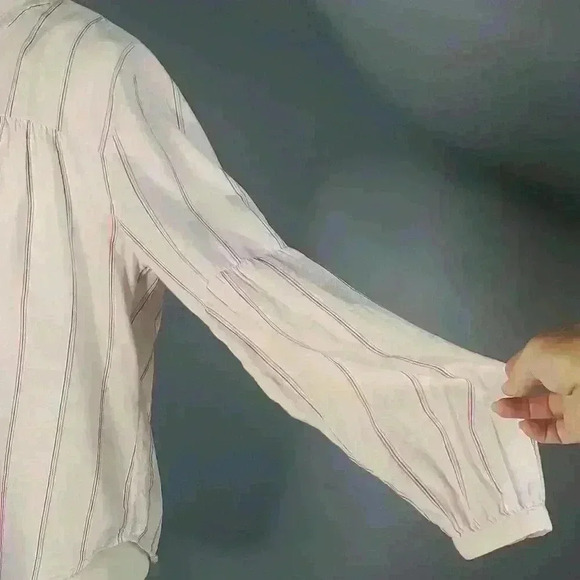 Old Navy Pink Striped Button Up Shirt *Beachy* ~Barbiecore~ sz L - Picture 6 of 12